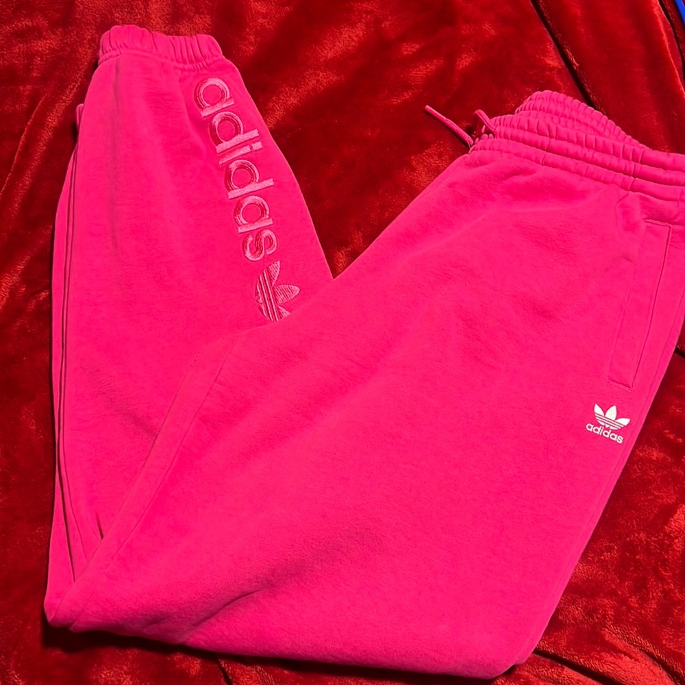 Adidas pink jogger set